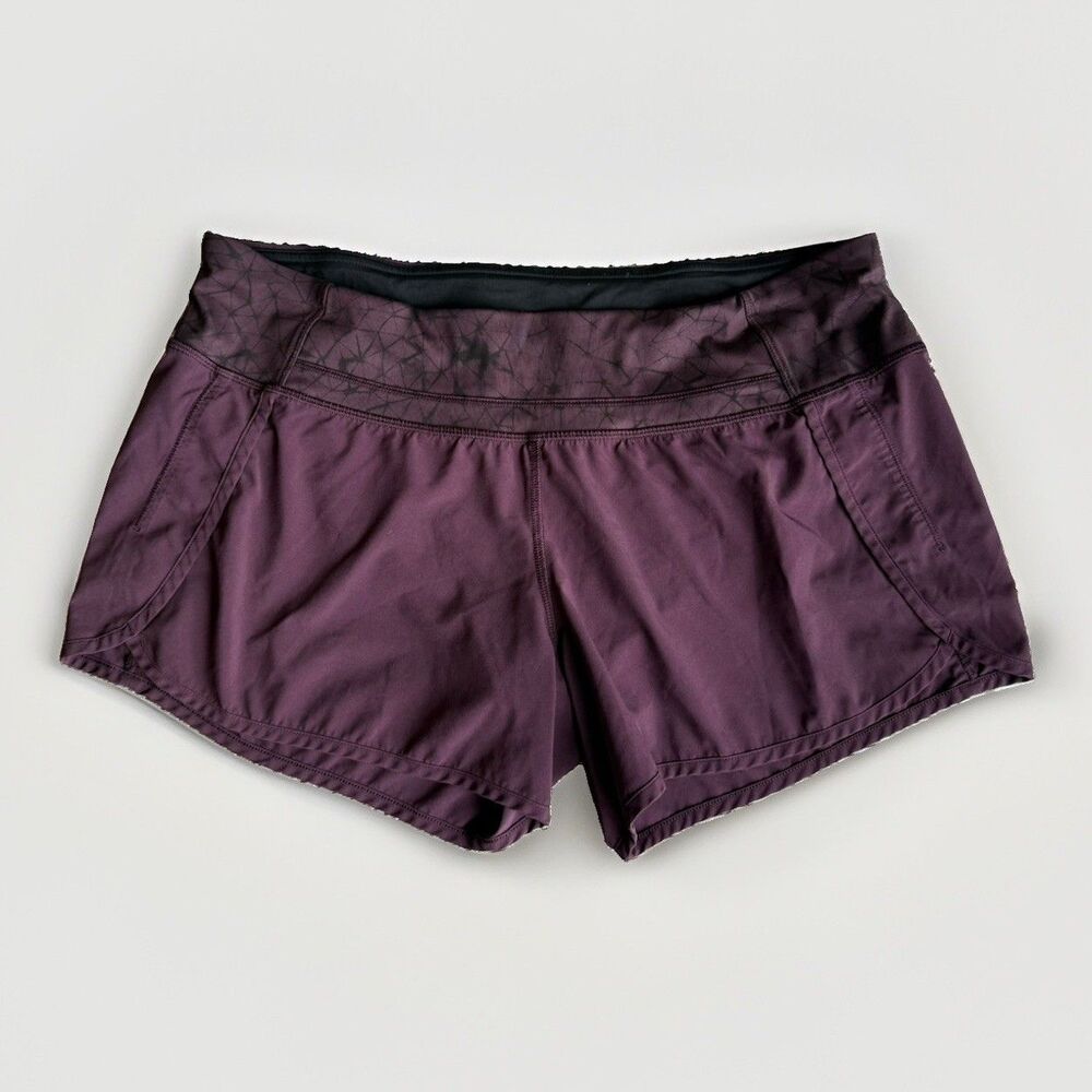 Lululemon Run Times Short *4-way Stretch 4" Black Cherry / Star Crushed Size 10